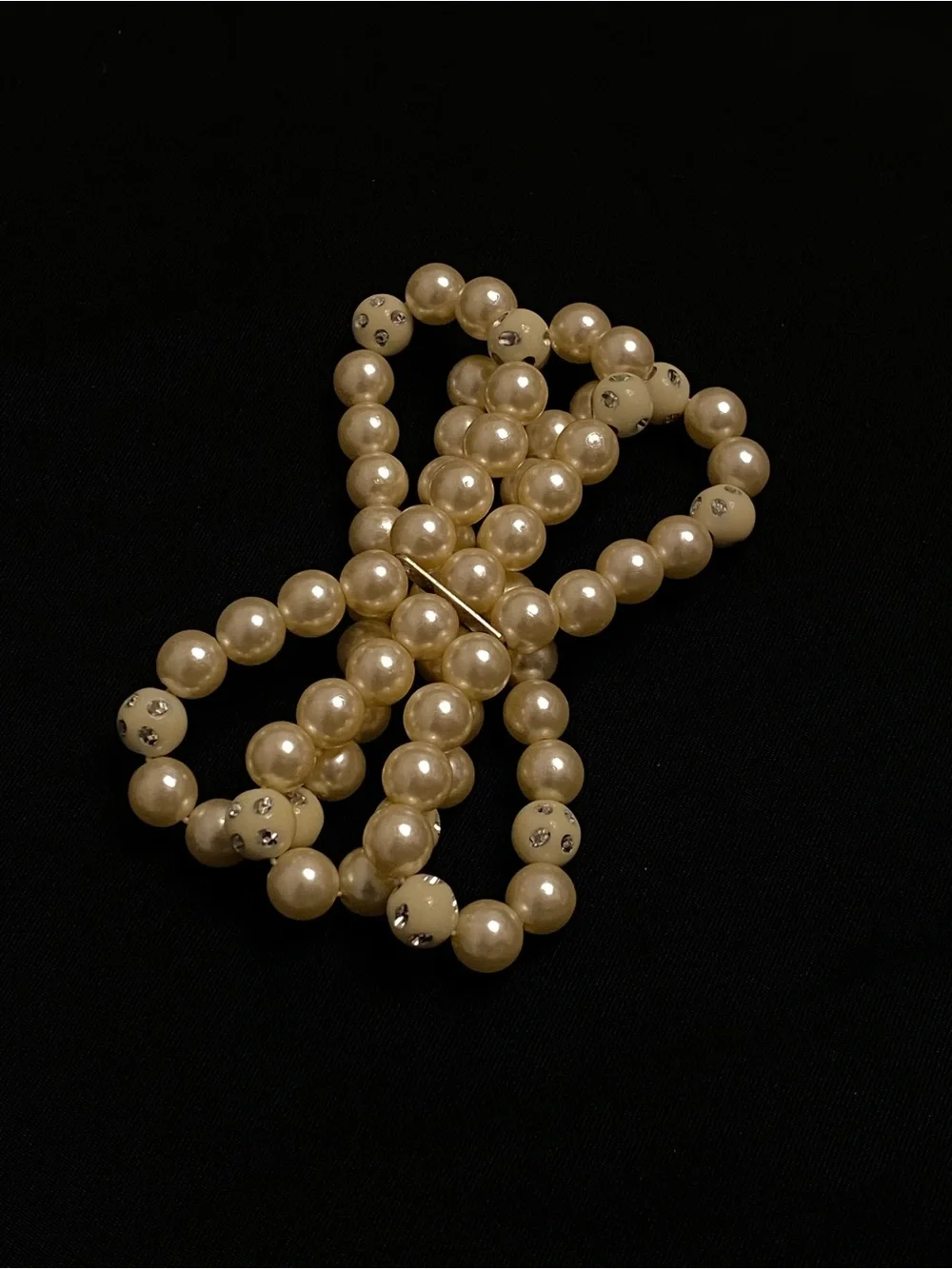 Triple-Strand Faux Pearl Stretch Bracelet